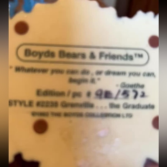 vintage Graduation Bear Collectible Boyd’s Bear Gift For Graduation. - Picture 2 of 2